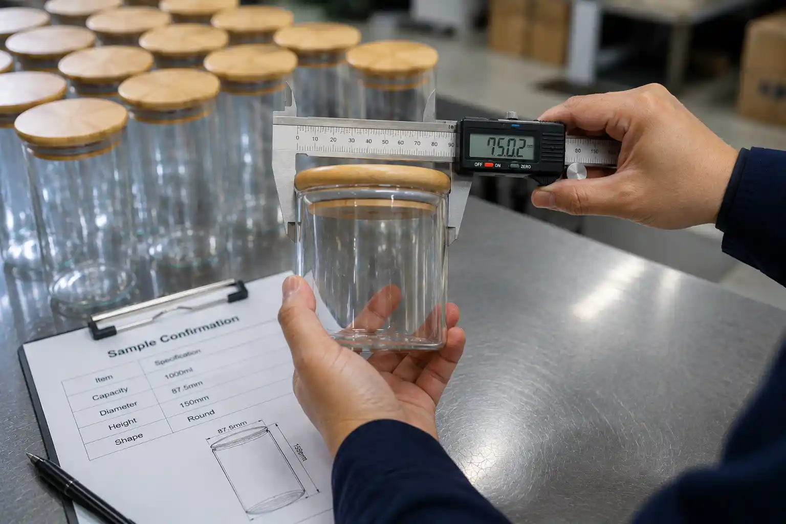 Glassware capacity and size measurement