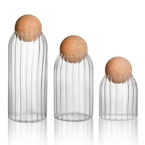 Cork Lid Glass Storage Jar