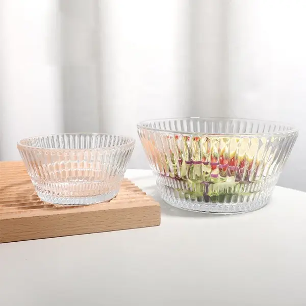 Embossed Glass Bowl Set