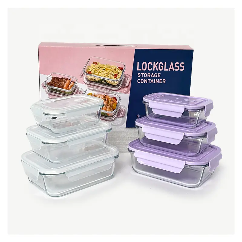 Glass Food Container Set in Color Box