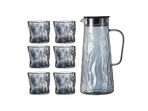 glass pitcher set with cups wholesale