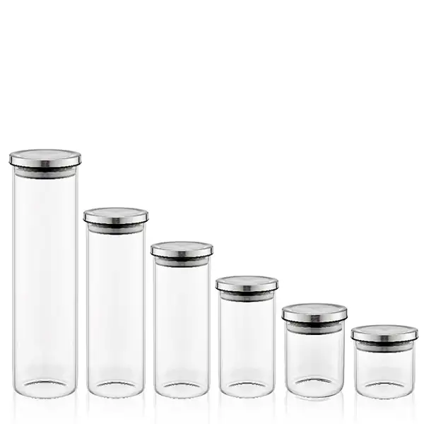 Glass Storage Jar with Metal Lid