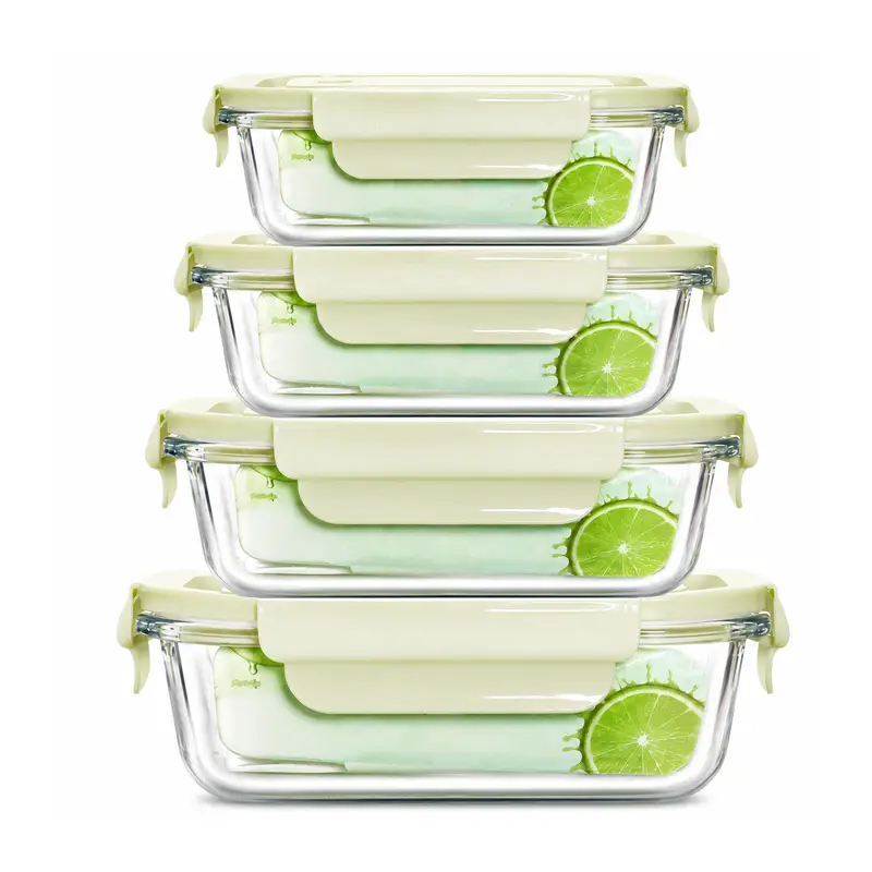 Heat-Resistant Glass Food Container with Vent Lid