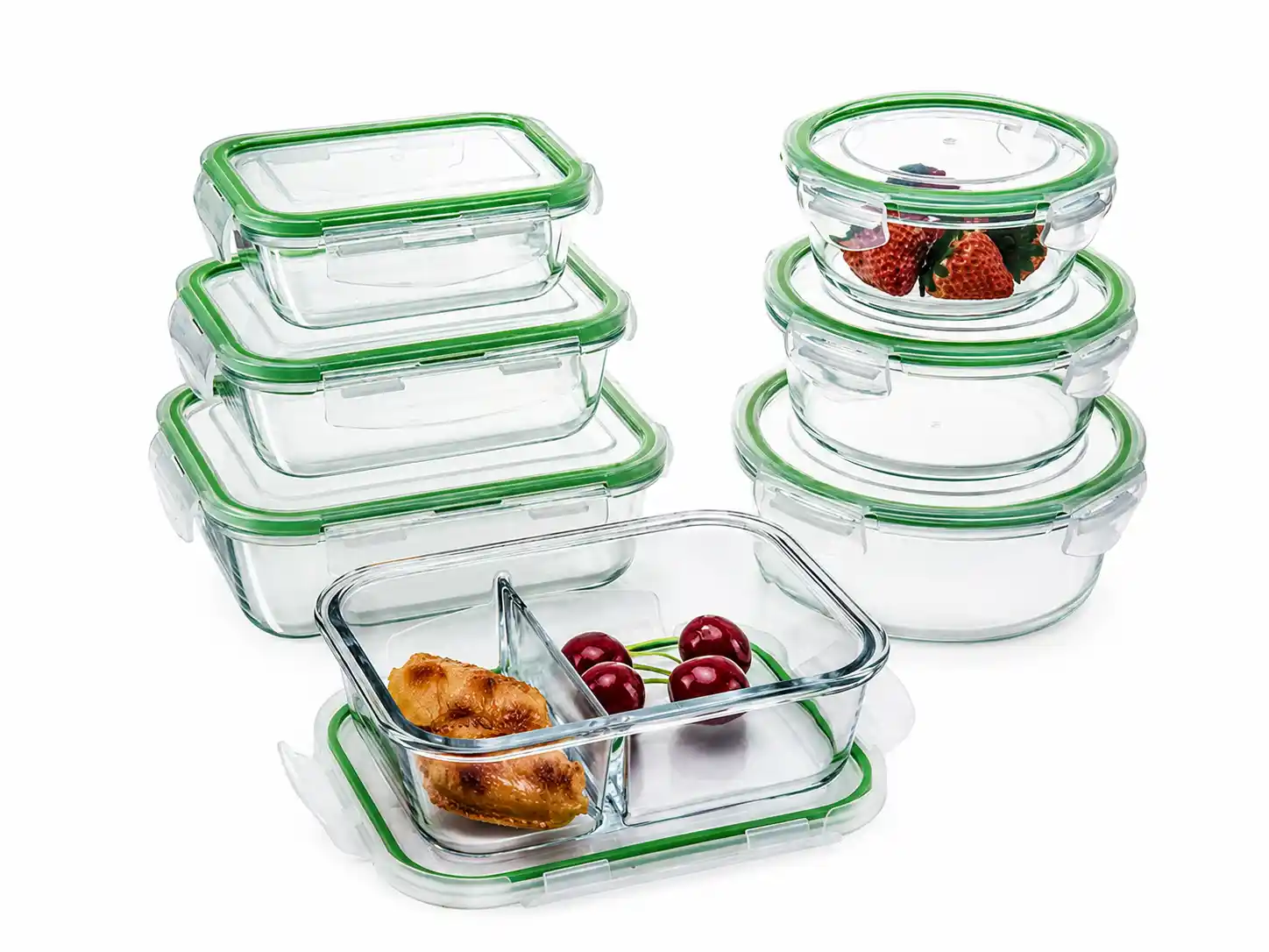 Product display showing various shapes and capacities of wholesale glassware