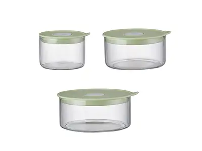 round glass food containers with lids