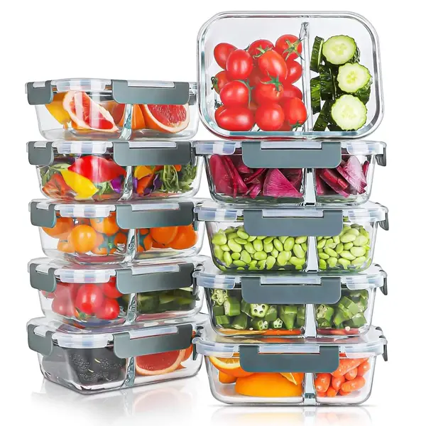 Weekly Glass Meal Prep Container Set