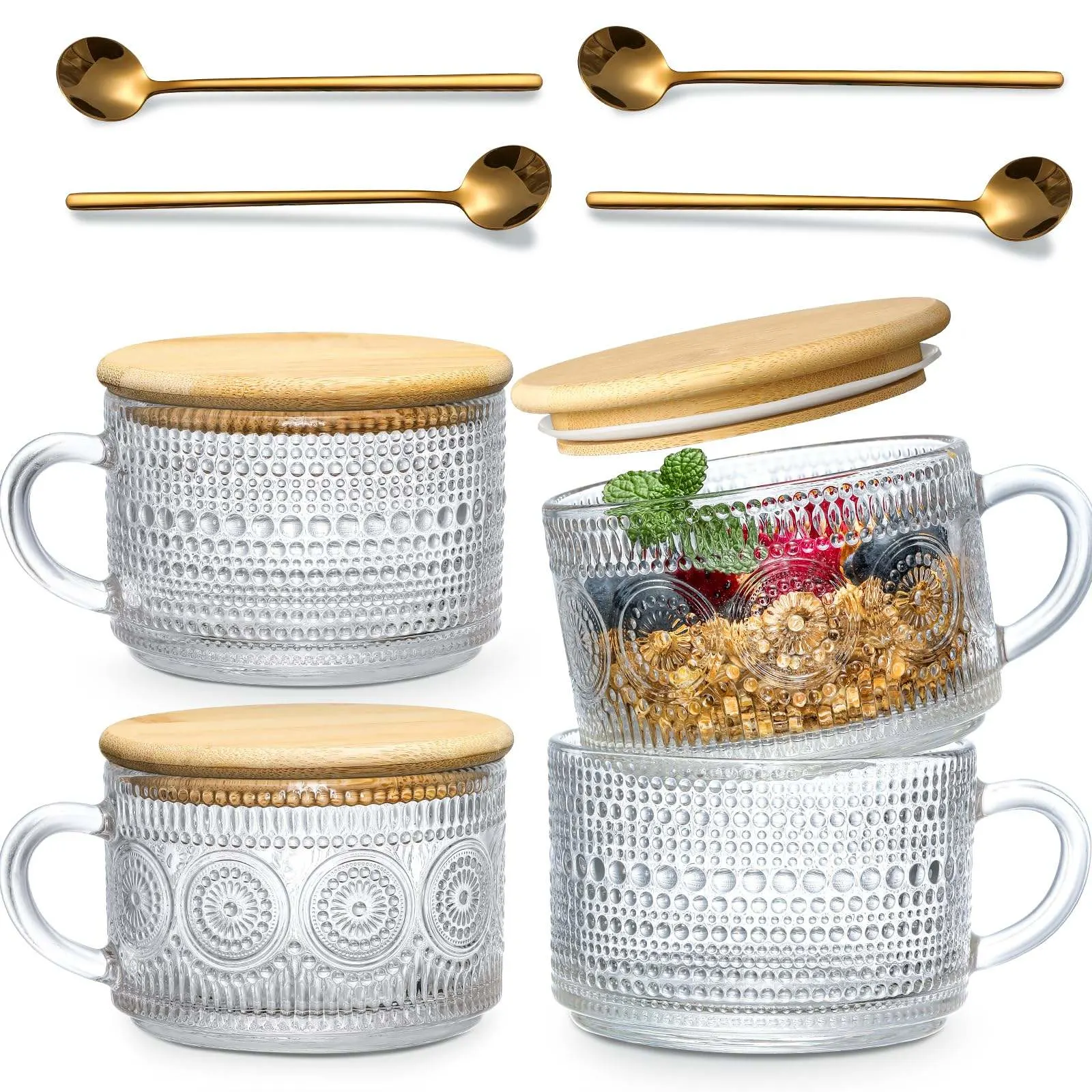 Embossed Glass Cup Sets