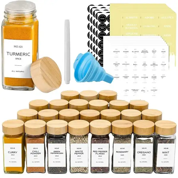 Glass Canister Set with Bamboo Lids