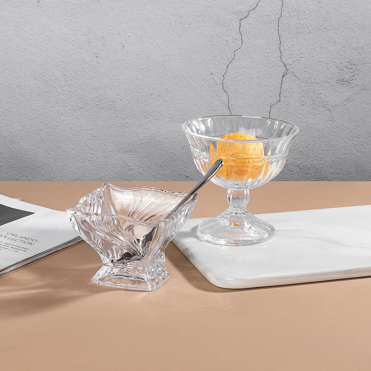 Glass Dessert Bowl for Supermarket Lines