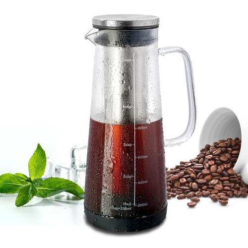 Glass Pitcher with Stainless Steel Lid