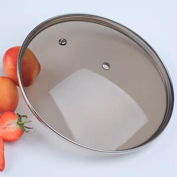 Stainless Steel Rim Glass Pot Lid